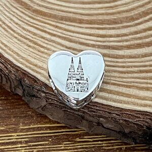 Pandora Cologne Cathedral charm Heart Bead Charm Bracelet Pendant